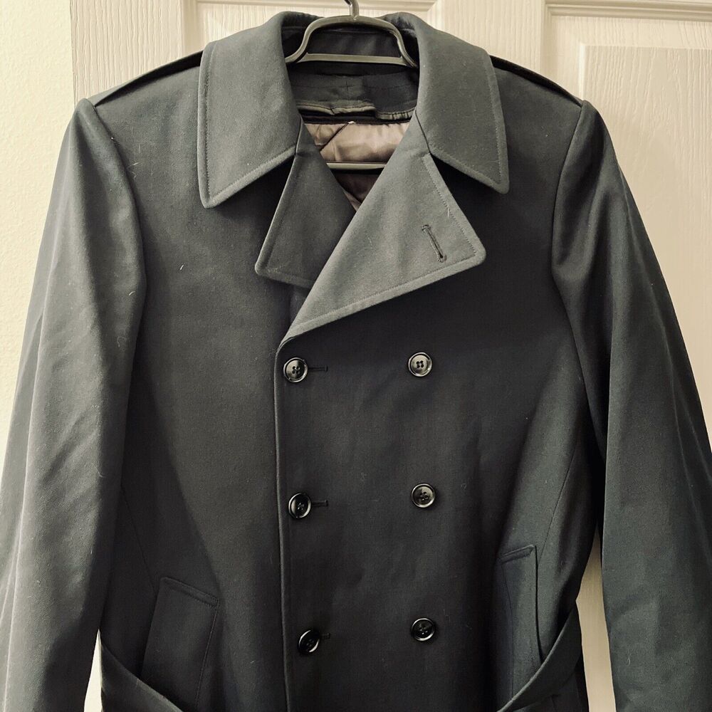 VTG Freed & Freed S Tall Coat All Weather Double Breasted Green Canada Army 7336